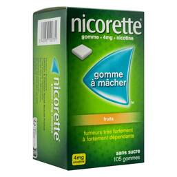 Abbildung: Nicorette 4 mg freshfruit Kaugummi 105 St, Kaugummi PZN 04370113