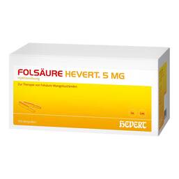 Abbildung: Folsäure Hevert 5 mg Ampullen 100X2 ml, Ampullen PZN 04375458