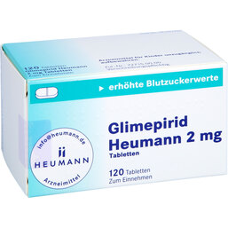 Abbildung: Glimepirid Heumann 2 mg Tabletten 120 St, Tabletten PZN 04378847