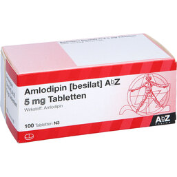 Abbildung: Amlodipin besilat AbZ 5 mg Tabletten 100 St, Tabletten PZN 04382642