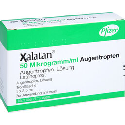 Abbildung: Xalatan 0,005% Augentropfen 3X2.5 ml, Augentropfen PZN 04385043
