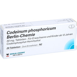 Abbildung: Codeinum phosphoricum Berlin Chemie Tabletten 20 St, Tabletten PZN 04394243