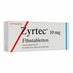 Abbildung: Zyrtec Filmtabletten 20 St, Filmtabletten PZN 04394326
