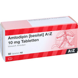 Abbildung: Amlodipin besilat AbZ 10 mg Tabletten 50 St, Tabletten PZN 04400245