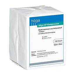 Abbildung: Höga OP Kompressen 10x10cm 8fach unsteril 100 St, Kompressen PZN 04401670