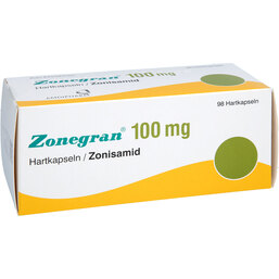 Abbildung: Zonegran 100 mg Hartkapseln 98 St, Hartkapseln PZN 04407299