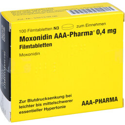 Abbildung: Moxonidin AAA Pharma 0,4 mg Filmtabletten 100 St, Filmtabletten PZN 04411639