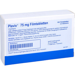 Abbildung: Plavix Filmtabletten 100 St, Filmtabletten PZN 04412544
