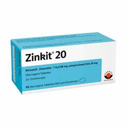 Abbildung: Zinkit® 20 Tabletten Überzogene Tabletten, 50 St PZN 04435261