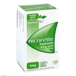 Abbildung: Nicorette 4 mg freshmint Kaugummi 105 St, Kaugummi PZN 04439313