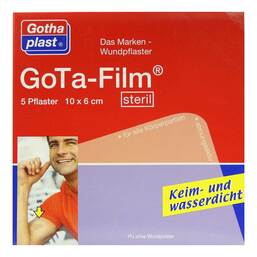 Abbildung: Gota Film steril 10x6cm Pfla 5 St, Pflaster PZN 04442522