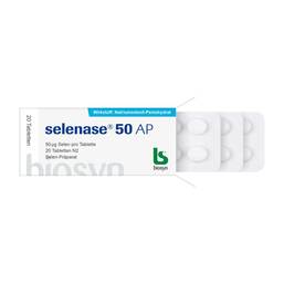 Abbildung: Selenase 50 AP Tabletten Tabletten, 20 St PZN 04445609