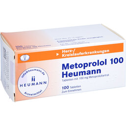 Abbildung: Metoprolol 100 Heumann Tabletten 100 St, Tabletten PZN 04446603