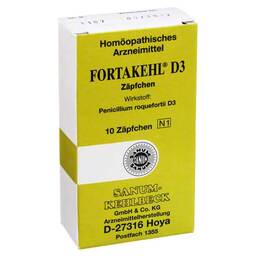 Abbildung: Fortakehl D 3 Suppositorien 10 St, Suppositorien PZN 04456984