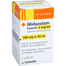Abbildung: Midazolam hameln 2 mg / ml Injektion -lösung Durchstechflasche 50 ml, Durchstechflaschen PZN 04467367