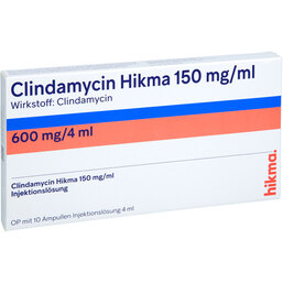 Abbildung: Clindamycin Hikma 600 mg Ampullen 10X4 ml, Ampullen PZN 04468504