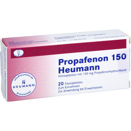 Abbildung: Propafenon 150 Heumann Filmtabletten 20 St, Filmtabletten PZN 04473095