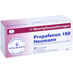 Abbildung: Propafenon 150 Heumann Filmtabletten 50 St, Filmtabletten PZN 04473103
