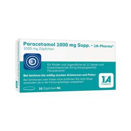 Abbildung: Paracetamol 1000 mg Suppositorien 1A Pharma Suppositorien, 10 St PZN 04478201