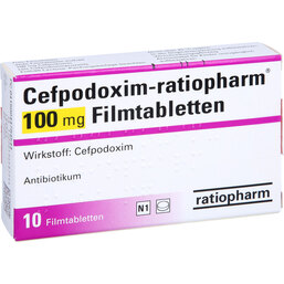 Abbildung: Cefpodoxim ratiopharm 100 mg 10 St, Filmtabletten PZN 04478454