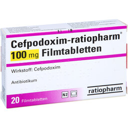 Abbildung: Cefpodoxim ratiopharm 100 mg 20 St, Filmtabletten PZN 04478460
