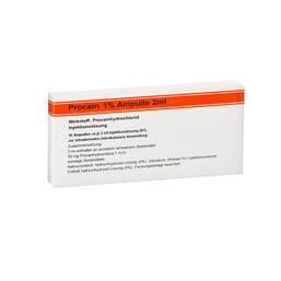 Abbildung: Procain Röwo 1% Ampullen 2 ml Ampullen, 10X2 ml PZN 04493755