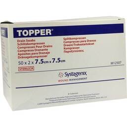 Abbildung: Topper Schlitzkompresse steril 7,5x7,5 cm 50X2 St, Kompressen PZN 04515988
