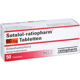 Abbildung: Sotalol ratiopharm 80 mg Tabletten 50 St, Tabletten PZN 04524237