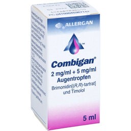 Abbildung: Combigan 2 mg / ml + 5 mg / ml Augentropfen 5 ml, Augentropfen PZN 04536714