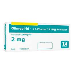 Abbildung: Glimepirid 1A Pharma 2 mg Tabletten 120 St, Tabletten PZN 04537671