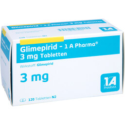 Abbildung: Glimepirid 1A Pharma 3 mg Tabletten 120 St, Tabletten PZN 04537694