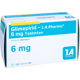 Abbildung: Glimepirid 1A Pharma 6 mg Tabletten 120 St, Tabletten PZN 04537731