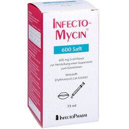 Abbildung: Infectomycin 600 Saft Pulver zur Herstellung einer Suspension zum Einnehmen 75 ml, Pulver zur Herstellung einer Suspension zum Einnehmen PZN 04543944