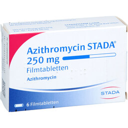 Abbildung: Azithromycin STADA 250 mg Filmtabletten 6 St, Filmtabletten PZN 04550418