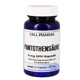 Abbildung: Pantothensäure 6 mg GPH Kapseln Kapseln, 60 St PZN 04591110
