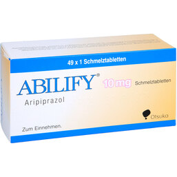 Abbildung: Abilify 10 mg Schmelztabletten 49 St, Schmelztabletten PZN 04606739