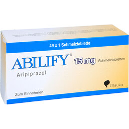 Abbildung: Abilify 15 mg Schmelztabletten 49 St, Schmelztabletten PZN 04606834