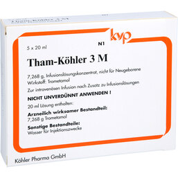 Abbildung: Tham Köhler 3 M Infusionslösungskonzentrat in Ampulle 5X20 ml, Ampullen PZN 04611373