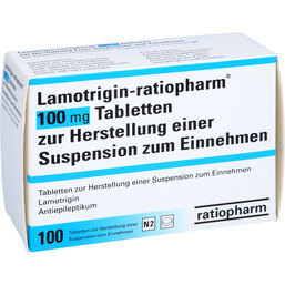 Abbildung: Lamotrigin ratiopharm 100 mg Tabletten 100 St, Tablette zur Herstellung einer Suspension zum Einnehmen PZN 04623749
