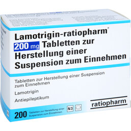 Abbildung: Lamotrigin ratiopharm 200 mg Tabletten 200 St, Tablette zur Herstellung einer Suspension zum Einnehmen PZN 04624134