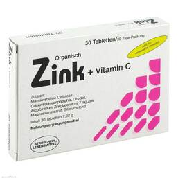 Abbildung: Zink Organisch + Vitamin C Tabletten Tabletten, 30 St PZN 04631559