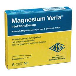 Abbildung: Magnesium Verla i.v. / intramuskulär Injektionslösung Injektionslösung, 5X10 ml PZN 04637421