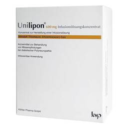 Abbildung: Unilipon 600 mg Infusionslösungskonzentrat 1X20 St, Infusionslösungskonzentrat PZN 04646213