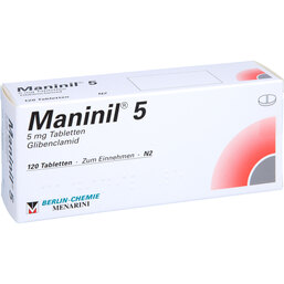 Abbildung: Maninil 5 Tabletten Blister 120 St, Tabletten PZN 04657004
