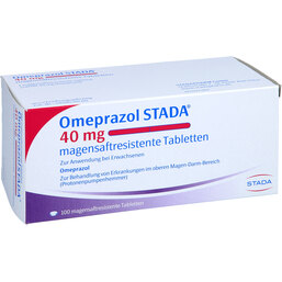Abbildung: Omeprazol STADA 40 mg magensaftresistent Tabletten 100 St, Tabletten magensaftresistent PZN 04668752