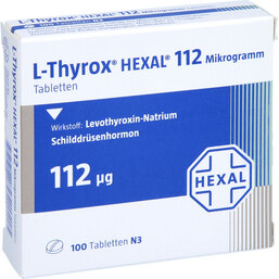 Abbildung: L-Thyrox Hexal 112 Tabletten 100 St, Tabletten PZN 04677685