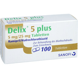 Abbildung: Delix 5 mg plus Tabletten 100 St, Tabletten PZN 04679342
