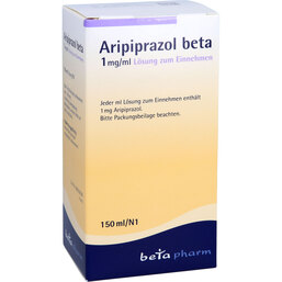 Abbildung: Aripiprazol beta 1 mg / ml Lösung zum Einnehmen 150 ml, Lösung zum Einnehmen PZN 04681534