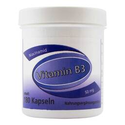 Abbildung: Vitamin B3 Niacinamid 50 mg Gerimed Kapseln 180 St, Kapseln PZN 04698552