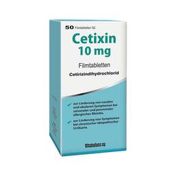 Abbildung: Cetixin 10 mg Filmtabletten 50 St, Filmtabletten PZN 04704927